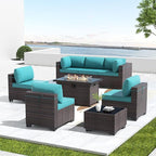 Kullavik 8 Pieces Outdoor Patio Furniture Set, Sectional Sofa Set - Image 8