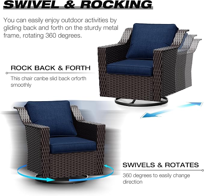 Joyside Wicker Patio Furniture Sets, 5 Pieces Upgraded Large Size Outdoor - Image 3