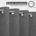 Easy-Going Linen Look Outdoor Curtains Waterproof Windproof Porch Curtains - Image 3