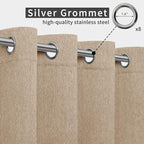 Easy-Going Linen Look Outdoor Curtains Waterproof Windproof Porch Curtains - Image 3