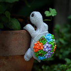 Mini Turtle Statue Miniature Tortoise Figurine Plant Pot Hanger, Realistic - Image 2