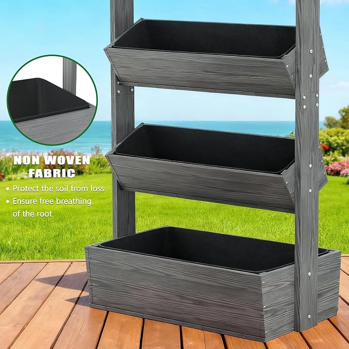 Wooden Vertical Raised Garden Bed, 5 Tier Garden Planters Raised Beds - Image 4