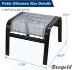 Outdoor Footstools for Patio, Textile Ottomans Metal Dining Footrests Stack - Image 3