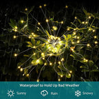 JJGoo Solar Firework Lights, 2 Pack 135 LEDs 2 Lighting Modes Solar Garden - Image 8