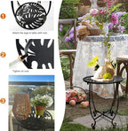 Outdoor Side Table for Small Spaces, Versatile 14 Inch Round Metal End Table - Image 7