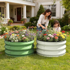 Galvanized Raised Garden Bed 2pcs 2x2x1 FT, Round Metal Raised Garden Bed - Image 7