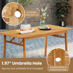 Tangkula 3 Pieces Patio Dining Set, Acacia Wood Space Saving Outdoor - Image 3