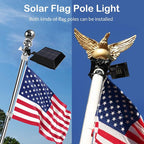 Solar Flag Pole Light, Bright White 6000k Flagpole Light Upgrade Solar Powered - Image 2