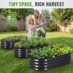 INNO STAGE 3Pcs Galvanized Raised Garden Bed Kit, Outdoor Metal Raised Garden - Image 2