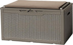 Flamaker Deck Box with Cushion 100 Gallon Waterproof Resin Storage Box with Air by Flamaker