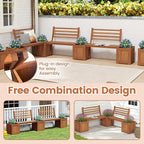 Giantex 2-in-1 Outdoor Bench - Image 6