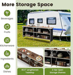 COSTWAY 81" Folding Picnic Table, Portable Bar Table - Image 4