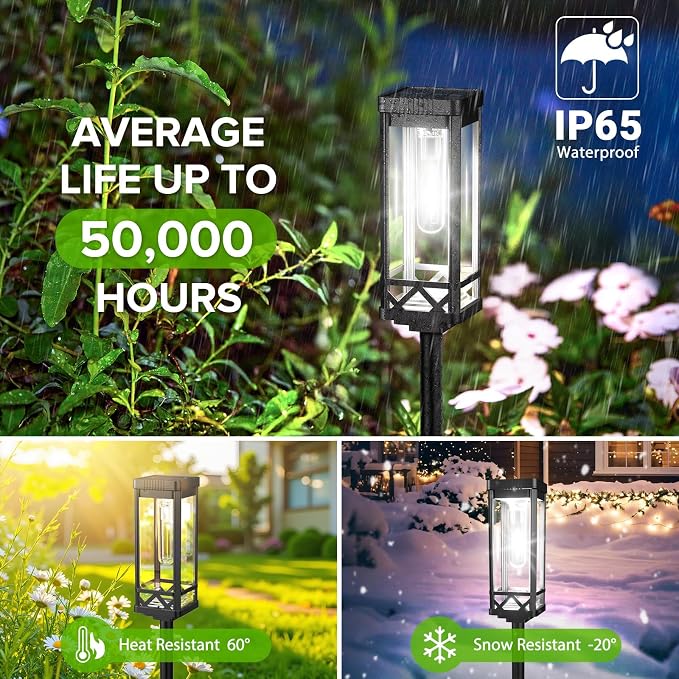 KOOPER Taller Solar Pathway Lights Outdoor, 8 Pack Upgraded Brighter Solar - Image 6