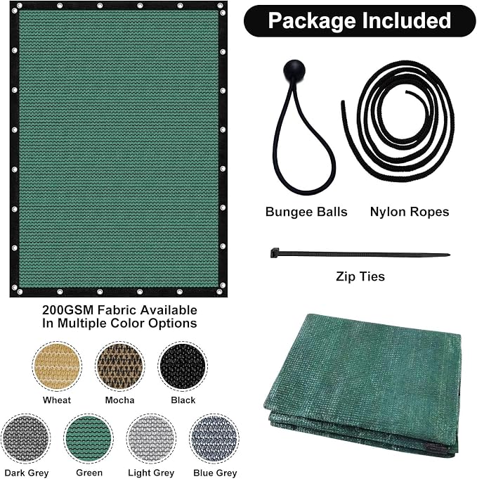 Artpuch 90% Sun Shade Cloth, 12 x 16 FT Pergola Shade Cover Canopy - Image 5