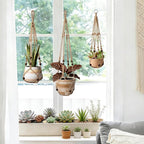 3 Pack Jute Macrame Plant Hanger Indoor 3 Different Sizes Hanging Planter - Image 2
