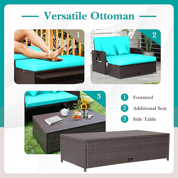 RELAX4LIFE Wicker Patio Outdoor Daybed - Image 4