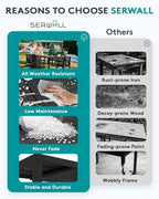 SERWALL 9-Piece Outdoor Dining Set, All Weather HDPE Outdoor Furniture Set - Image 7