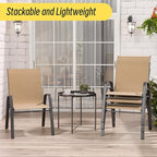 Betterhood Patio Chairs Set of 2, Stackable Outdoor Dining Chairs Set - Image 3