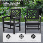 HDPE Dining Table Set for 8, 10-Piece Outdoor Table and Chairs Include 8 Dining - Image 5