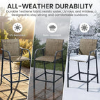 Crestlive Outdoor Bar Stools Set of 2, 500 lb Capacity Metal Patio Bar Chairs - Image 4