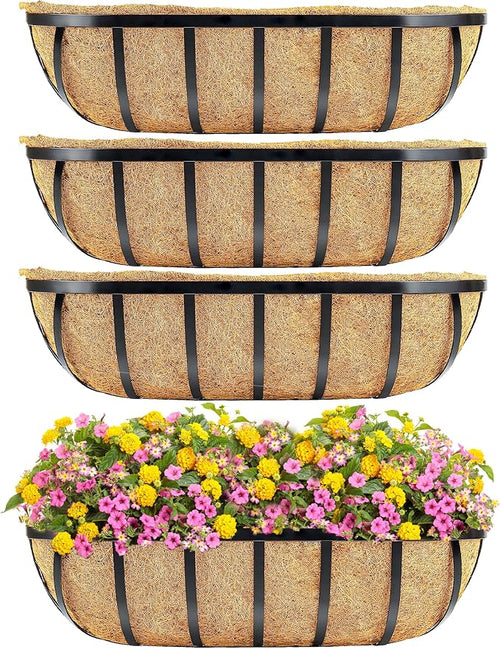 4pcs 24" Window Box Deck Railing Planter by LAWYAMAI
