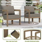 Outdoor Patio Furniture Set, 5 Pieces Modern Metal Patio Conversation Set - Image 5