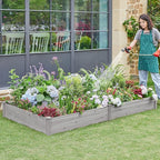 Yaheetech 8×4ft Wooden Horticulture Raised Garden Bed Divisible Elevated - Image 2