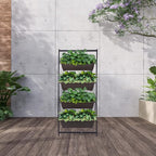 KHOMO GEAR Vertical Garden Planter Balcony Garden Outdoor 4 Tier Raised Bed Box - Image 9