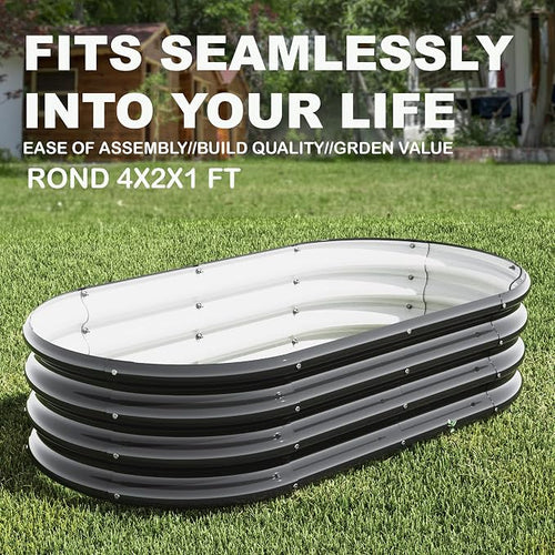 2Pcs 4X2X1ft Oval Raised Garden Bed Kit, Galvanized Raised Garden Beds Outdoor - Image 2