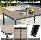 NUU GARDEN Patio Dining Table for 6, 61” x 37” Large Rectangle Metal Table - Image 7