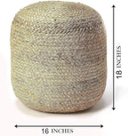 FRELISH DECOR Pedestal Pouf Ottoman Hand Braided 100% Jute Pouf Foot Stool - Image 3