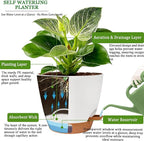 Self Watering Pots for Inoor Ourdoor Plants 10/9/8/7/6.5 Inch Plastic Planters - Image 6