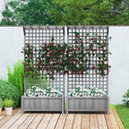 Outsunny Wood Planter with Trellis, Raised Garden Bed - Image 6