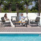 Patio Furniture Set, 4 Pieces Outdoor Furniture Patio Conversation Set - Image 6