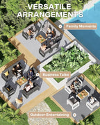 Aluminum Outdoor Sofa Bistro Set, Oversized Patio Conversation Sets Widened - Image 8