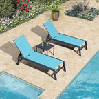 PURPLE LEAF Outdoor Chaise Lounge Set of 2 Aluminum Patio Lounge Chair - Image 4