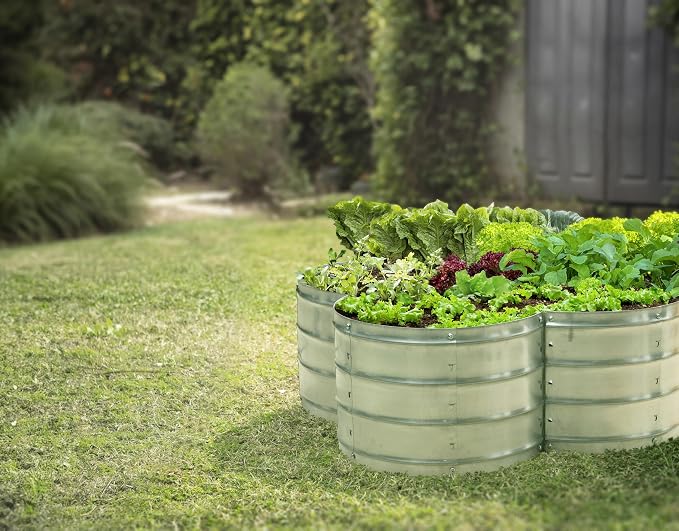Plant & Plot Galvanized Raised Garden Beds Outdoor // 3×3×1 ft Planter Raised - Image 4
