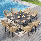 PHI VILLA 9 Piece Outdoor Dining Set by PHIVILLAThepioneerofcomfortablehouseholdsupplies