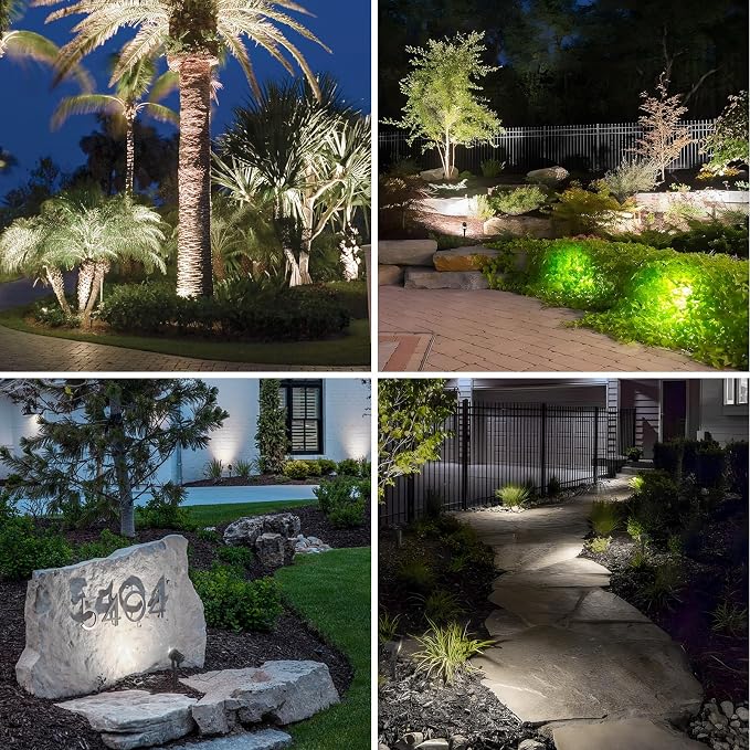 APONUO Solar Spot Lights Outdoor 2-in-1 Solar Landscape Lighting Dusk to Dawn - Image 3