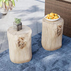 SUNBURY Stump Side Table, Concrete Side Table, Patio Faux Wooden End Table - Image 4