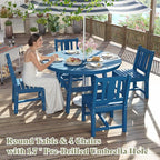 AMERLIFE 5 Piece HDPE Outdoor Dining Table & Chairs Set, All-Weather Patio - Image 3
