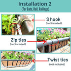 LaLaGreen Fence Planters for Outdoor Plants Black Metal Window Boxes Planter To - Image 4