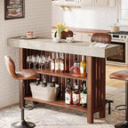 Tribesigns 63-Inch Large Home Bar Unit, 2-Tier Mini Bar Table, Height Pub Table - Image 3