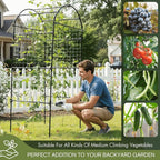 79" Garden Trellis Arch for Climbing Plants – Tall Outdoor Metal Trellis for - Image 4