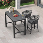 PURPLE LEAF Outdoor Rattan 24" Counter Height Bar Stools Chair Set of 2 - Image 8