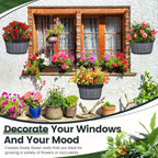 Layhit 6 Pcs Wall Hanging Planters Outdoor Pot Planter Wine Barrel Planter - Image 4