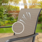 GarveeLife 2 Piece Outdoor Swivel Bar Chairs, Patio High Swivel Bar Stools - Image 4