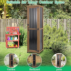 Outdoor Storage Cabinet Weatherproof, Tall Wood Garden Potting Bench Table - Image 7
