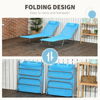 Outsunny 2 Piece Folding Chaise Lounge Chairs, Pool Sun Tanning Chairs - Image 5