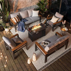 Aoxun Aluminum Outdoor Patio Furniture Set, 8-piece Outdoor Sectional - Image 2